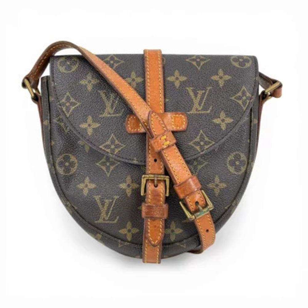 Louis Vuitton Monogram Chantilly Shoulder Bag Canvas Leather Brown